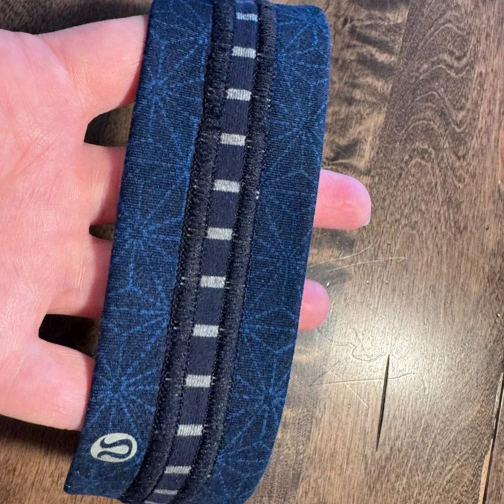 Lululemon‎ Sport Headband Blue Fly Away Tamer Logo